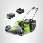 Load image into Gallery viewer, Greenworks 80V 21" Self-Propelled Cordless Lawn Mower – Brushless Motor, LED Lights, 4.0Ah Battery & Rapid Charger (75+ Compatible Tools)