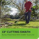 Load image into Gallery viewer, Greenworks 80V 21” Brushless (Push) Cordless Electric Lawn Mower + (500 CFM) Axial Leaf Blower + 13” String Trimmer (75+ Compatible Tools), (2) 2.0Ah Batteries and 30 Minute Rapid Charger