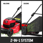 Load image into Gallery viewer, 21 Inch/40V Cordless Walk-Behind Lawn Mower,2-in-1 Mulching Bagging,6 Adjustable Cutting Height,Foldable, 2 Batteries & Charger,Easy to Storge,for Garden, Patio, Lawn,Yard