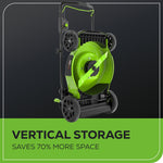 Load image into Gallery viewer, Greenworks 80V 21” Brushless (Push) Cordless Electric Lawn Mower + (500 CFM) Axial Leaf Blower + 13” String Trimmer (75+ Compatible Tools), (2) 2.0Ah Batteries and 30 Minute Rapid Charger