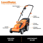 Load image into Gallery viewer, LawnMaster MEB1114K Electric Corded Lawn Mower 15-Inch 11AMP
