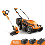 Load image into Gallery viewer, LawnMaster 20VMWGT 24V Max 13-inch Lawn Mower and Grass Trimmer 10-inch Combo with 2x4.0Ah Batteries and Charger