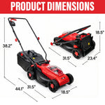 Load image into Gallery viewer, 20V 13" Electric Lawn Mower, Brushless Cordless Lawn Mower with 4-Position Height Adjustment, Walk-Behind Push Mowers with 8 Gallon Grass Bag, 2 x 4.0Ah Batteries & Charger Included, LM13B8, Red