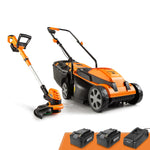 Load image into Gallery viewer, LawnMaster 20VMWGT 24V Max 13-inch Lawn Mower and Grass Trimmer 10-inch Combo with 2x4.0Ah Batteries and Charger