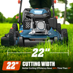 Load image into Gallery viewer, SENIX 201cc 22" 3-in-1 Gas Lawn Mower, Variable Speed Rear Wheel Self-Propelled Mower, Mulching, Bagging, Discharging, Foldable, 6 Cutting Height Adjustable, for Garden Yard