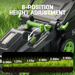 Load image into Gallery viewer, STEELITE 40V 17 Inch Electric Lawn Mower Cordless, Brushless Motor, 6-Position Height Adjustment, 2-in-1 Bagging & Mulching, Includes 2 x 4.0Ah Batteries and Dual Battery Chargers