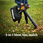 Load image into Gallery viewer, Cordless Leaf Blower, 3 in 1 Blowers for Lawn Care with Leaf Vacuum & Leaf Mulcher, Electric Blower with Brushless Motor & 2 Speed Control, Batteries & Charger Not Included, WG583.9