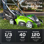 Load image into Gallery viewer, Greenworks 40V 16" Cordless Lawn Mower, Ultra-Light Push Mower with 4.0Ah Battery & Charger(75+ Tool Compatibility, 45Min Runtime)