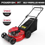 Load image into Gallery viewer, PowerSmart 21-Inch 3-in-1 Gas Self-Propelled Lawn Mower,170CC OHV Engine,Bagging/Mulching/Rear Discharging, 6 Cutting Heights, Durable Steel Deck, Rear-Wheel Drive, for Garden, Yard,