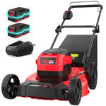 Load image into Gallery viewer, 21 Inch/40V Cordless Walk-Behind Lawn Mower，2-in-1 Mulching Bagging,6 Adjustable Cutting Height,Foldable, 2 Batteries &amp; Charger,Easy to Storge,for Garden, Patio, Lawn,Yard