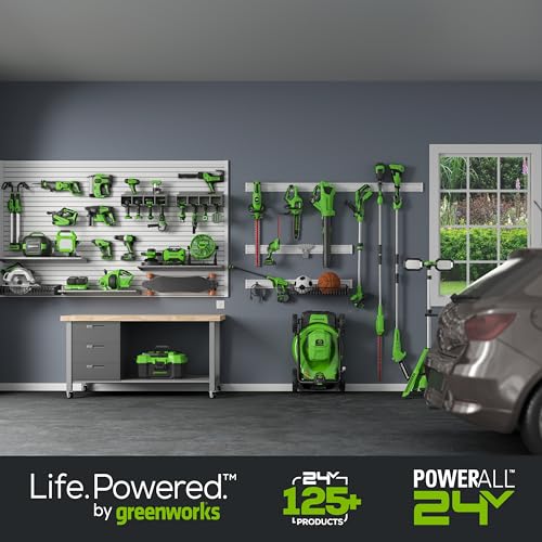 Greenworks 24V 13“ Brushless Cordless Lawn Mower with 4.0Ah Battery & Charger,Maintenance-Free Push Mower with 2-in-1 Mulch/Bag