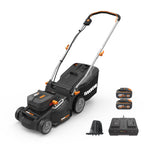 Load image into Gallery viewer, Nitro 16" Cordless Lawn Mower, 2 in 1 Electric Mower with with Brushless Motor, Lightweight Push Lawn Mower for 1/4 Acre, 2 Batteries &amp; Charger Included, WG737