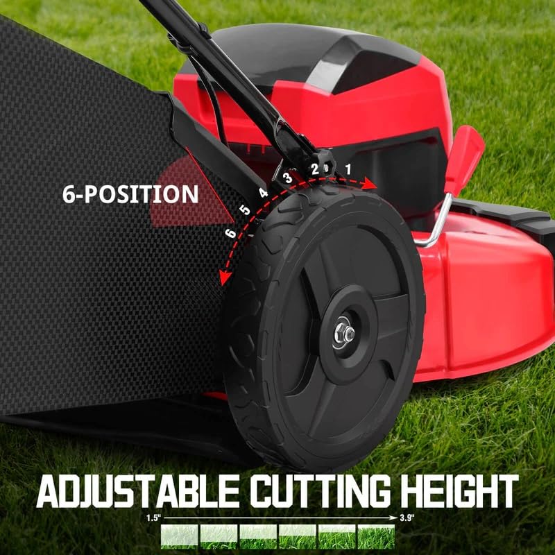 21 Inch/40V Cordless Walk-Behind Lawn Mower，2-in-1 Mulching Bagging,6 Adjustable Cutting Height,Foldable, 2 Batteries & Charger,Easy to Storge,for Garden, Patio, Lawn,Yard