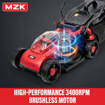 Load image into Gallery viewer, 20V 13" Electric Lawn Mower, Brushless Cordless Lawn Mower with 4-Position Height Adjustment, Walk-Behind Push Mowers with 8 Gallon Grass Bag, 2 x 4.0Ah Batteries &amp; Charger Included, LM13B8, Red