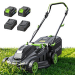 Load image into Gallery viewer, STEELITE 40V 17 Inch Electric Lawn Mower Cordless, Brushless Motor, 6-Position Height Adjustment, 2-in-1 Bagging &amp; Mulching, Includes 2 x 4.0Ah Batteries and Dual Battery Chargers