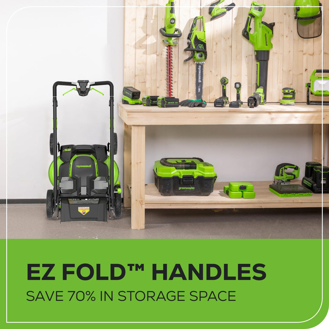 Greenworks 80V 25" Brushless Cordless ( Self-Propelled) Lawn Mower (75+ Compatible Tools), 5.0Ah Battery and Charger Included