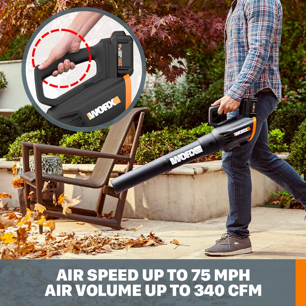 20V 12‘’ Cordless String Trimmer & 360 CFM Leaf Blower Combo, 2 × 4.0 Ah Batteries & Charger Included, WG930.3