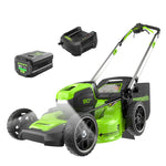 Load image into Gallery viewer, Greenworks 80V 21" Self-Propelled Cordless Lawn Mower – Brushless Motor, LED Lights, 4.0Ah Battery &amp; Rapid Charger (75+ Compatible Tools)