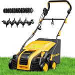 Load image into Gallery viewer, Upgraded EVEAGE 16-Inch 15 Amp Electric Dethatcher &amp; Scarifier, 5-Position Depth Adjustment, 14.5gal Collection Bag, Increases Lawn Health, EDS16S