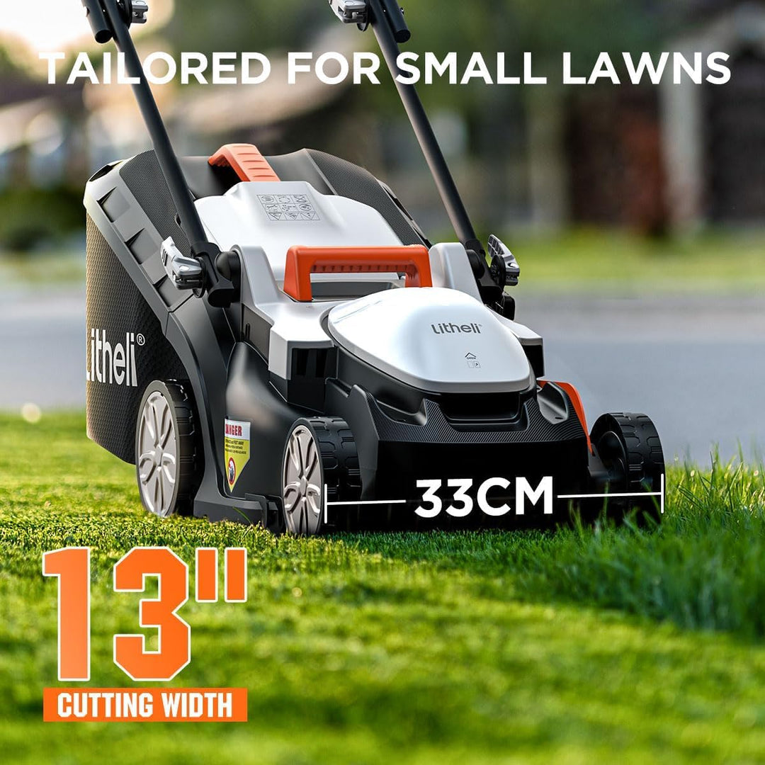 Litheli Cordless Lawn Mower 13 Inch, U20 Handy+ 20V Electric Lawn Mowers for Garden, Yard and Farm, 5 Heights Adjustment, Light Weight,4.0Ah Portable Battery Included
