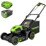 Load image into Gallery viewer, Greenworks 60V 17" Brushless Cordless Push Lawn Mower, 2-in-1 Mulching/Bagging, 4.0Ah Battery and 3A Charger(40min Runtime)