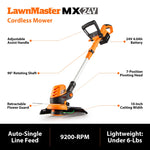 Load image into Gallery viewer, LawnMaster 20VMWGT 24V Max 13-inch Lawn Mower and Grass Trimmer 10-inch Combo with 2x4.0Ah Batteries and Charger