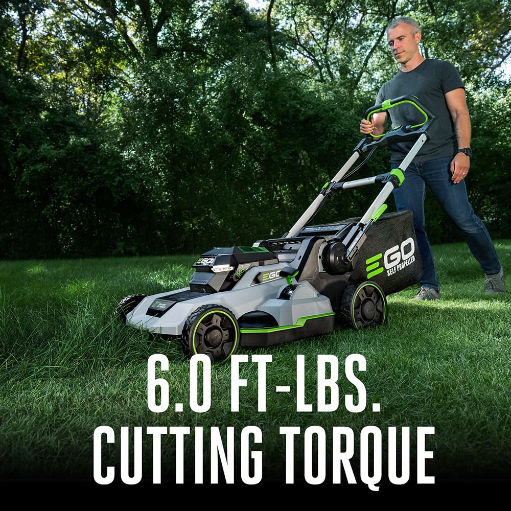 EGO Power+ Electric Lawn Mower, Self-Propelled Cordless with Touch Drive, Includes 56V 7.5Ah Battery and Rapid Charger – LM2125SP