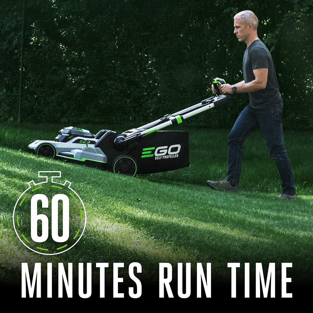 EGO Power+ Electric Lawn Mower, Self-Propelled Cordless with Touch Drive, Includes 56V 7.5Ah Battery and Rapid Charger – LM2125SP
