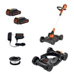 Load image into Gallery viewer, BLACK+DECKER Weed Eater, Lawn Edger and Cordless Lawn Mower 3 in 1 Combo, Includes (2) Batteries, Charger, 12 Inch Battery Powered String Trimmer and Lawnmower, Adjustable Length and Height (MTC220)