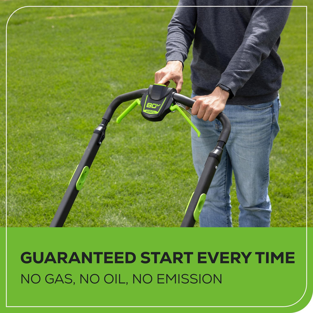 Greenworks 80V 25" Brushless Cordless ( Self-Propelled) Lawn Mower (75+ Compatible Tools), 5.0Ah Battery and Charger Included