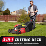 Load image into Gallery viewer, PowerSmart Gas Lawn Mower 21-Inch 144cc OHV Engine 3-in-1 Push Mower with Bagging