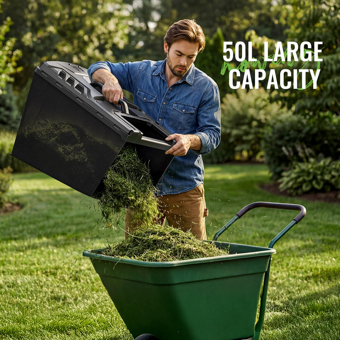 40V Cordless Lawn Mower, Electric Battery Powered 4.0Ah Walk Behind Lawnmower, 17” Cutting Width, 6-Position Height Adjustment, Bagging & Mulching Model, for Garden/Patio/Yark