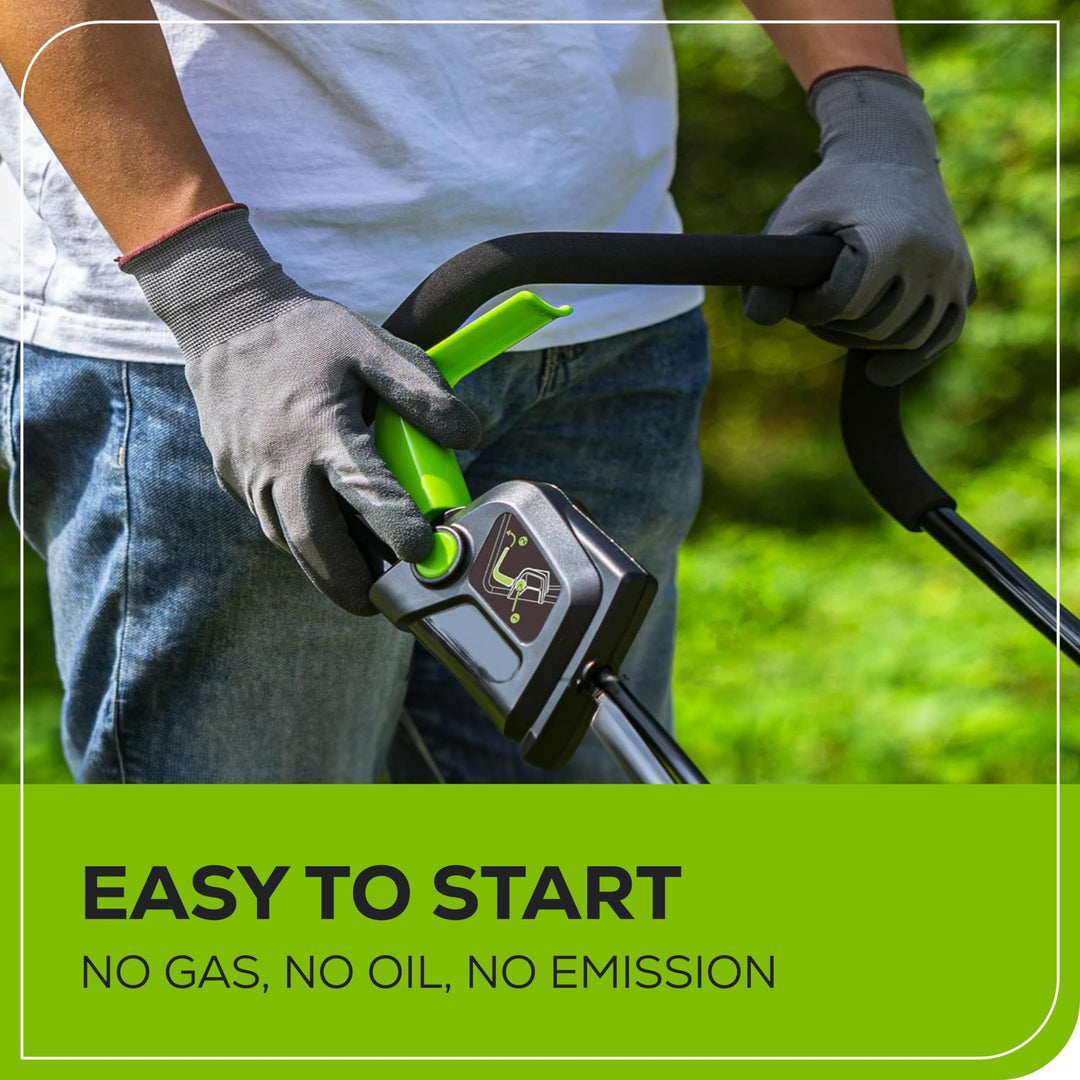 Greenworks 24V 13“ Brushless Cordless Lawn Mower with 4.0Ah Battery & Charger,Maintenance-Free Push Mower with 2-in-1 Mulch/Bag