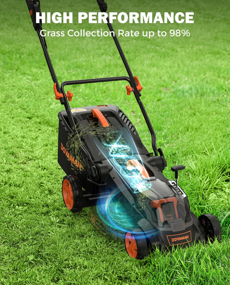 LD40A 19Inch Brushless Lawn Mower, 40V Powerful Cordless Lawn Mower, Effortless Single-Lever Height Adjustment, 3-Step Foldable Handle & Vertical Storage, 2-in-1 Mulching & Bagging