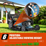 Load image into Gallery viewer, SENIX 201cc 22" 3-in-1 Gas Lawn Mower, Variable Speed Rear Wheel Self-Propelled Mower, Mulching, Bagging, Discharging, Foldable, 6 Cutting Height Adjustable, for Garden Yard