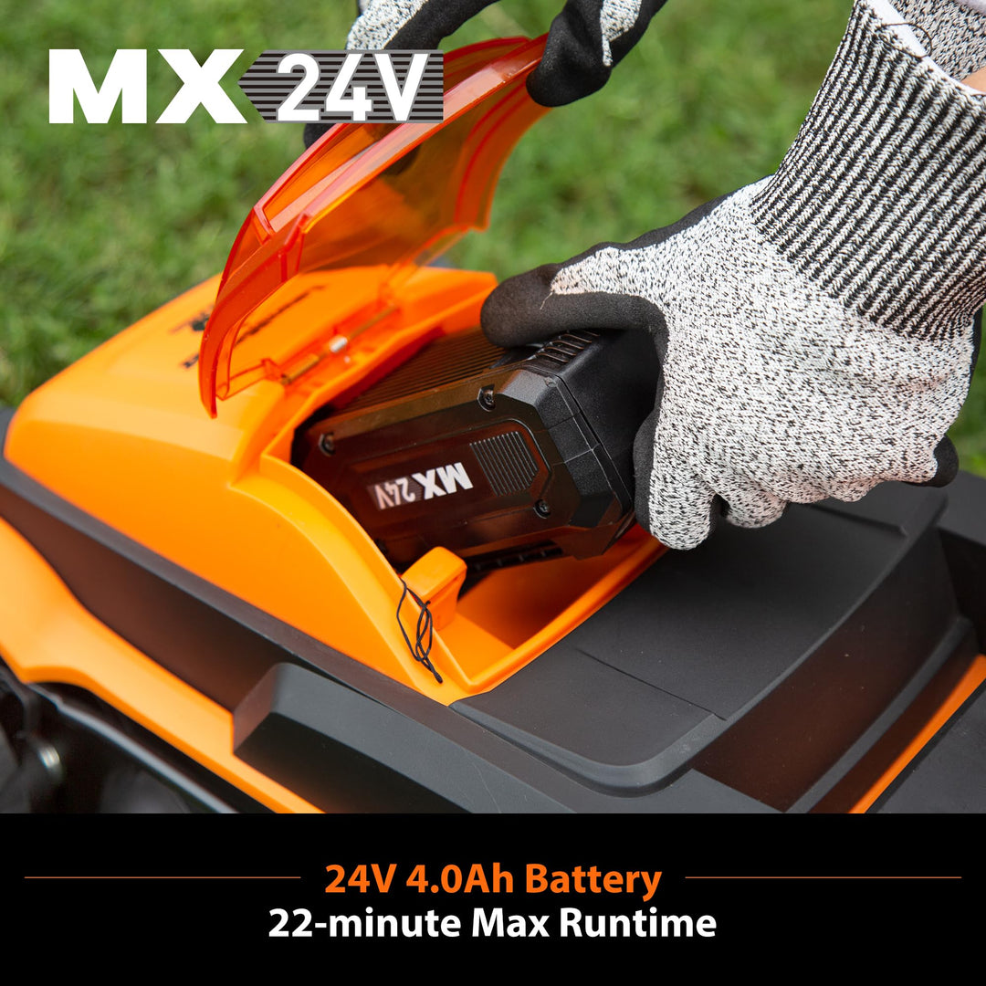 LawnMaster 20VMWGT 24V Max 13-inch Lawn Mower and Grass Trimmer 10-inch Combo with 2x4.0Ah Batteries and Charger