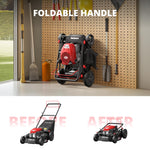 Load image into Gallery viewer, AMRISUN 21-Inch Self-Propelled Gas Lawn Mower for Large Yard, 170cc 4-Stroke Engine, 6-Position Adjustable Cutting Height, 3-in-1 Mulching, Side Discharge &amp; Rear Bag for Garden Landscaping