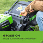 Load image into Gallery viewer, Greenworks 60V 17" Brushless Cordless Push Lawn Mower, 2-in-1 Mulching/Bagging, 4.0Ah Battery and 3A Charger(40min Runtime)