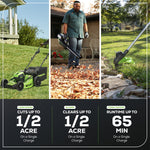 Load image into Gallery viewer, Greenworks 80V 21” Brushless (Push) Cordless Electric Lawn Mower + (500 CFM) Axial Leaf Blower + 13” String Trimmer (75+ Compatible Tools), (2) 2.0Ah Batteries and 30 Minute Rapid Charger