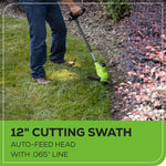 Load image into Gallery viewer, Greenworks 48V (24V x 2) 21" Brushless Self-Propelled Mower+12" String Trimmer+320CFM Blower,(2) 5.0Ah Batteries and 4A Dual Port Charger