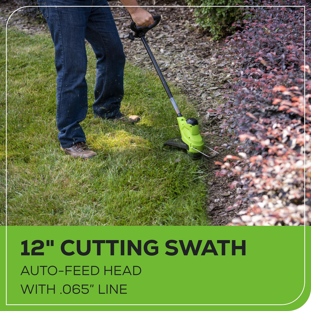 Greenworks 48V (24V x 2) 21" Brushless Self-Propelled Mower+12" String Trimmer+320CFM Blower,(2) 5.0Ah Batteries and 4A Dual Port Charger